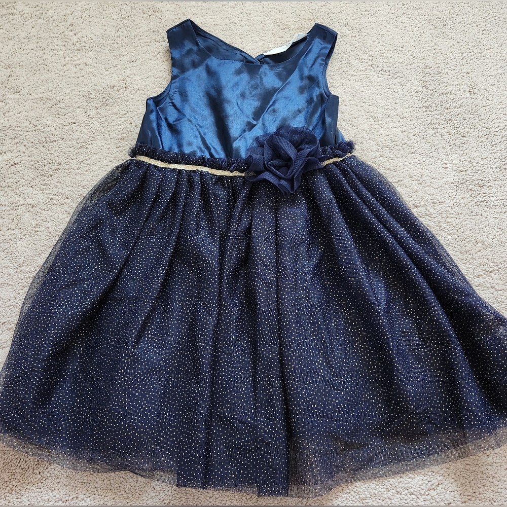 H&M Toddler Dark Blue Holiday Dress - 4T